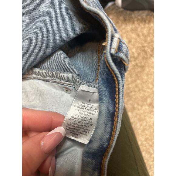 A.n.a High Rise Curvy Straight jean distressed holy women's SZ 8 - Picture 5 of 8